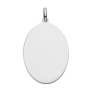 Silver Oval 20mm × 26mm Plain Polished Engravable Pendant - E Bixby Jewellers