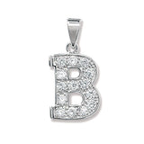 Silver CZ Set Initial Pendant - E Bixby Jewellers