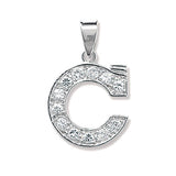 Silver CZ Set Initial Pendant - E Bixby Jewellers