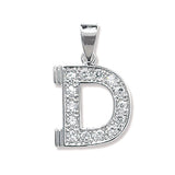 Silver CZ Set Initial Pendant - E Bixby Jewellers