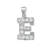 Silver CZ Set Initial Pendant - E Bixby Jewellers