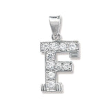 Silver CZ Set Initial Pendant - E Bixby Jewellers