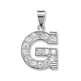 Silver CZ Set Initial Pendant - E Bixby Jewellers