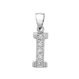 Silver CZ Set Initial Pendant - E Bixby Jewellers