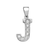 Silver CZ Set Initial Pendant - E Bixby Jewellers