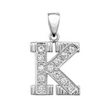 Silver CZ Set Initial Pendant - E Bixby Jewellers