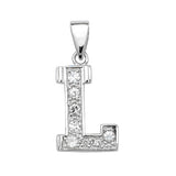 Silver CZ Set Initial Pendant - E Bixby Jewellers