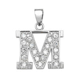 Silver CZ Set Initial Pendant - E Bixby Jewellers