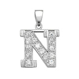 Silver CZ Set Initial Pendant - E Bixby Jewellers