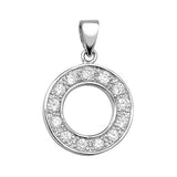 Silver CZ Set Initial Pendant - E Bixby Jewellers