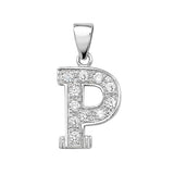 Silver CZ Set Initial Pendant - E Bixby Jewellers