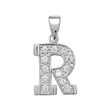 Silver CZ Set Initial Pendant - E Bixby Jewellers