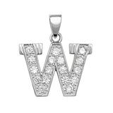 Silver CZ Set Initial Pendant - E Bixby Jewellers