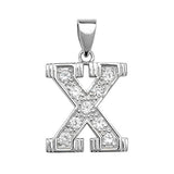 Silver CZ Set Initial Pendant - E Bixby Jewellers