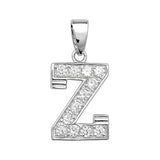 Silver CZ Set Initial Pendant - E Bixby Jewellers