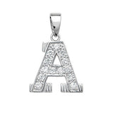 Silver CZ Set Initial Pendant - E Bixby Jewellers