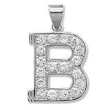 Silver CZ Set Initial Pendant - E Bixby Jewellers