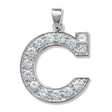 Silver CZ Set Initial Pendant - E Bixby Jewellers