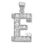 Silver CZ Set Initial Pendant - E Bixby Jewellers