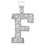 Silver CZ Set Initial Pendant - E Bixby Jewellers