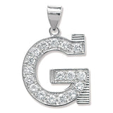 Silver CZ Set Initial Pendant - E Bixby Jewellers