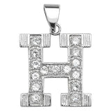 Silver CZ Set Initial Pendant - E Bixby Jewellers