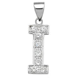 Silver CZ Set Initial Pendant - E Bixby Jewellers