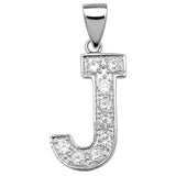 Silver CZ Set Initial Pendant - E Bixby Jewellers