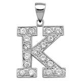 Silver CZ Set Initial Pendant - E Bixby Jewellers