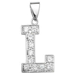 Silver CZ Set Initial Pendant - E Bixby Jewellers