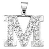 Silver CZ Set Initial Pendant - E Bixby Jewellers