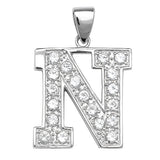 Silver CZ Set Initial Pendant - E Bixby Jewellers