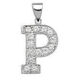 Silver CZ Set Initial Pendant - E Bixby Jewellers