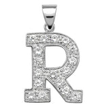 Silver CZ Set Initial Pendant - E Bixby Jewellers