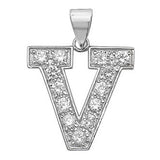 Silver CZ Set Initial Pendant - E Bixby Jewellers