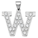 Silver CZ Set Initial Pendant - E Bixby Jewellers