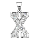 Silver CZ Set Initial Pendant - E Bixby Jewellers