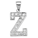 Silver CZ Set Initial Pendant - E Bixby Jewellers