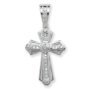 Silver Cubic Zirconia Stone Set Cross - E Bixby Jewellers