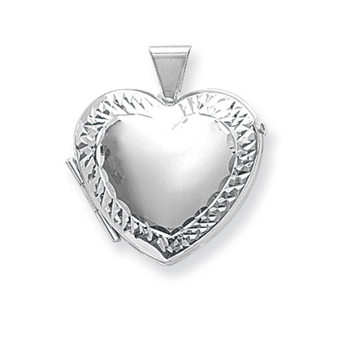 Silver Heart Shape Medium Size Locket - E Bixby Jewellers