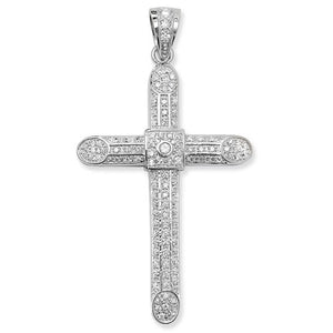 Silver Cubic Zirconia Stone Set Cross - E Bixby Jewellers