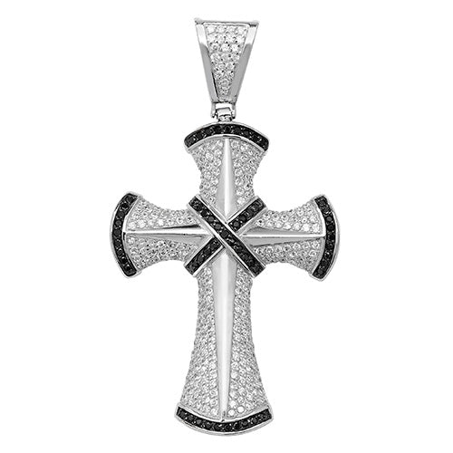 Silver Cubic Zirconia Stone Set Cross - E Bixby Jewellers