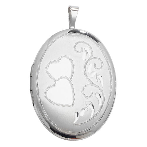 Silver Oval Large Locket - E Bixby Jewellers