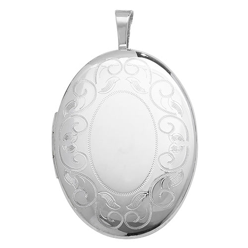 Silver Oval Large Locket - E Bixby Jewellers