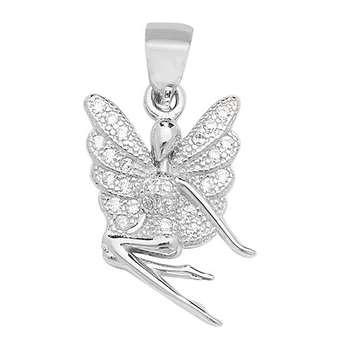 Silver Fairy Stone Set Pendant/Charm - E Bixby Jewellers