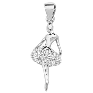 Silver Charm/Pendant Stone Set Dancing Ladie - E Bixby Jewellers