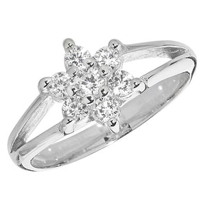 Silver Babies/Maidens Cubic Zirconia Stone Set Cluster Ring - E Bixby Jewellers