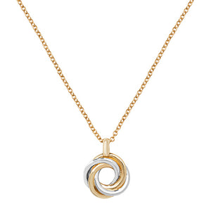 9ct Yellow & White Gold Ladies CZ Pendant with Chain - E Bixby Jewellers