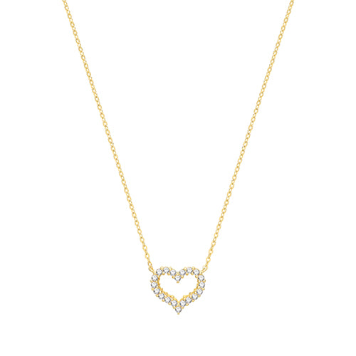 9ct Yellow Gold Cz Pendant with Chain - E Bixby Jewellers