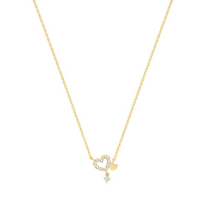 9ct Yellow Gold Cz Pendant with Chain - E Bixby Jewellers